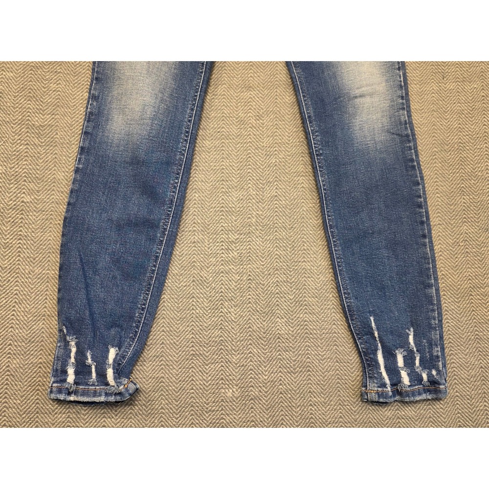 KanCan Maurices Womens High Rise Skinny Jeans Medium Wash Distressed Button‎ Fly - Picture 3 of 10